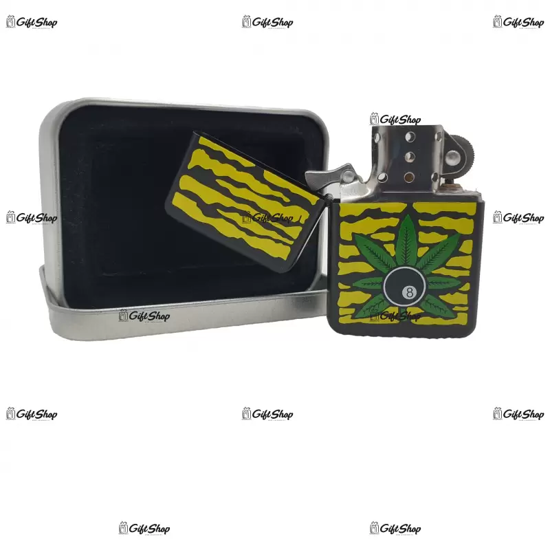 Marijuana black, bricheta gen zippo metalica model 5